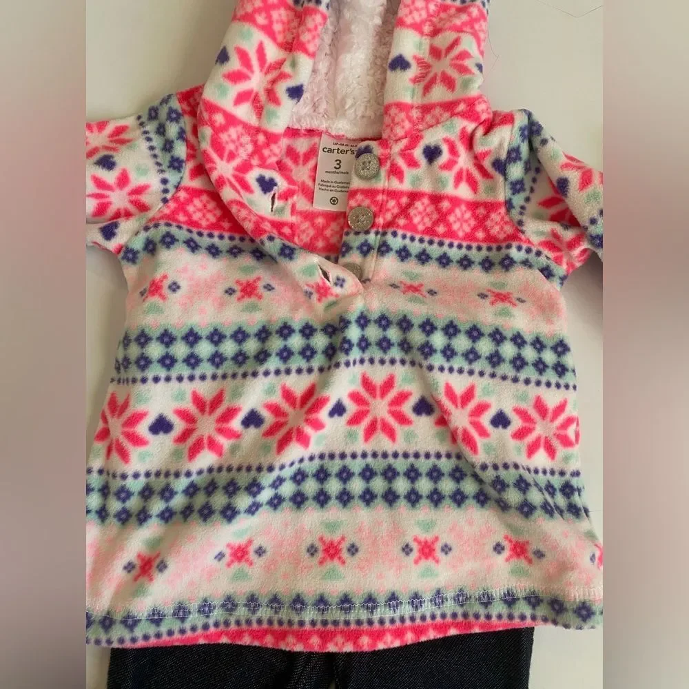 Floral and Patterned Baby Winter Outfit Set Carter’s 3months